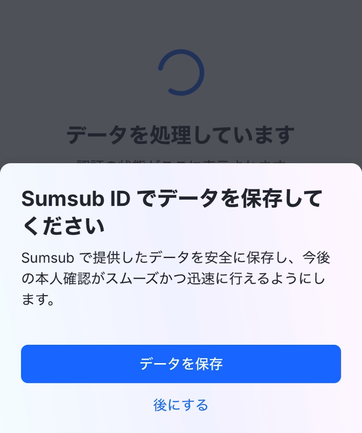 Sumsub IDでデータを保存